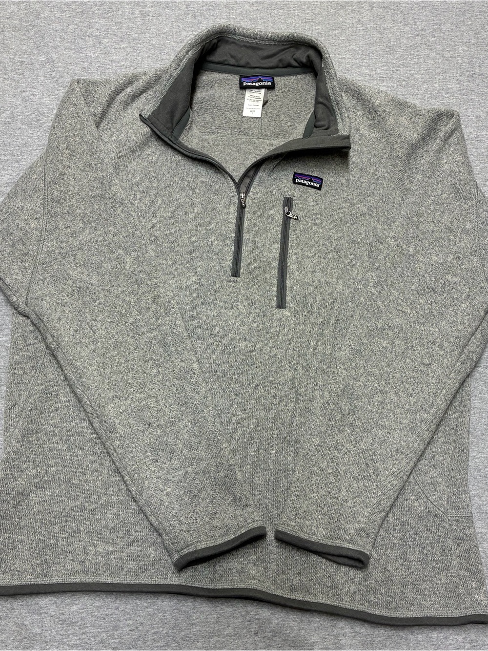 Patagonia Men's Heather Gray Zip-Neck Fleece Pullover